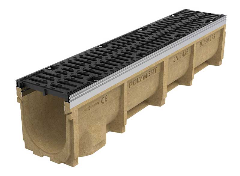 Caniveau de drainage en béton polymère